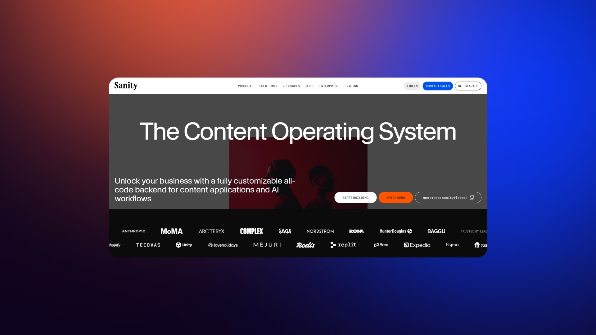 Sanity.io interface showing real-time content collaboration tools and GROQ query language features for developer teams.