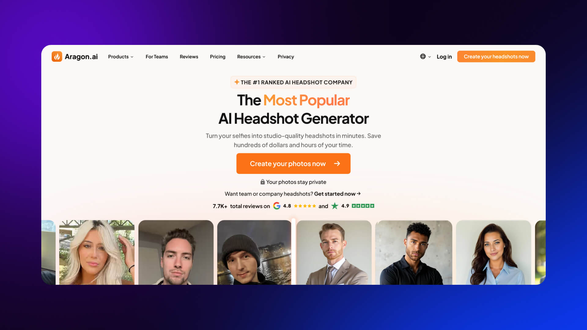 Aragon AI home page showcasing transformation with before-and-after visuals, immediate value proposition, fast onboarding, and results-focused messaging.