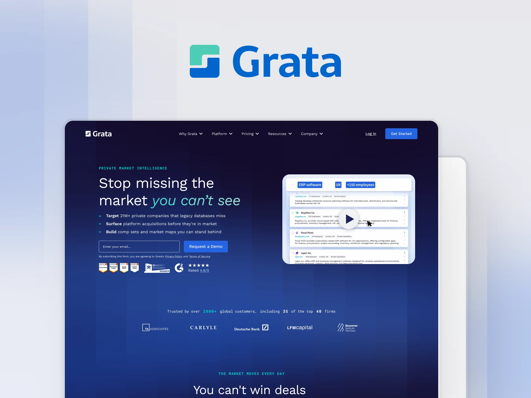 MacBook Mockup with Grata website