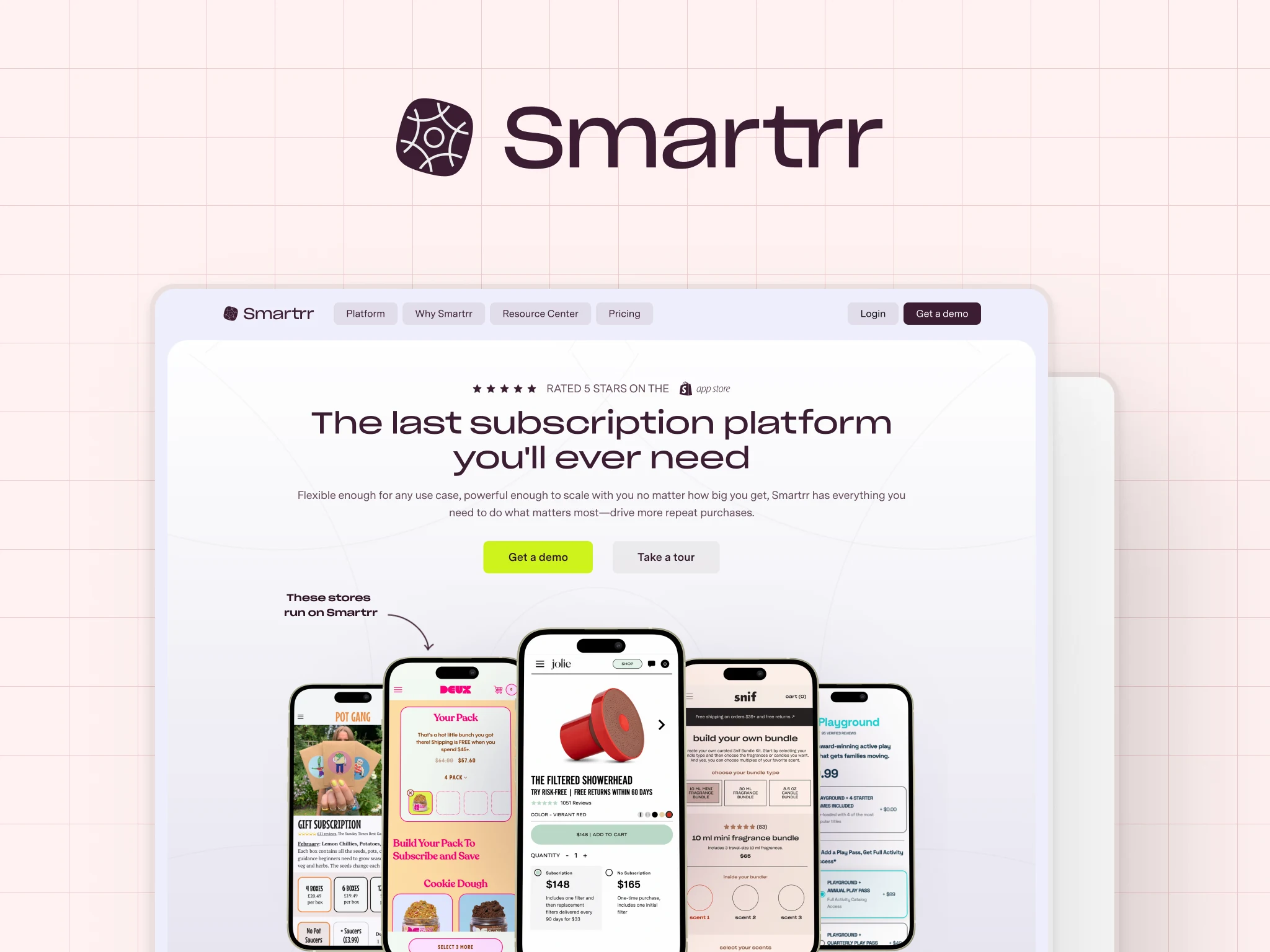 Smartrr website displayed on the website.