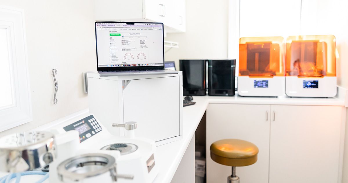 EasyRx platform on laptop in orthodontic lab