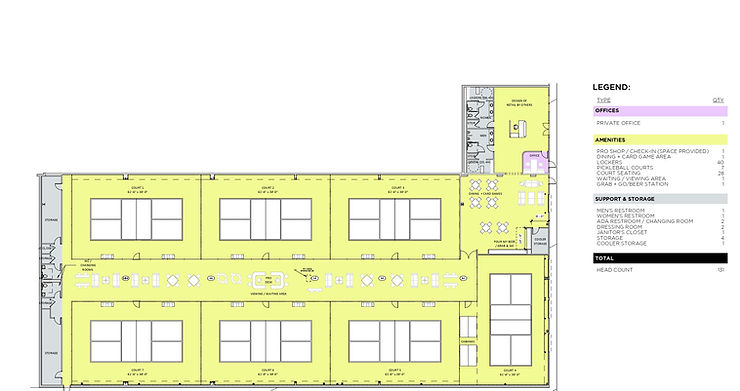 Pickleball facility design layout