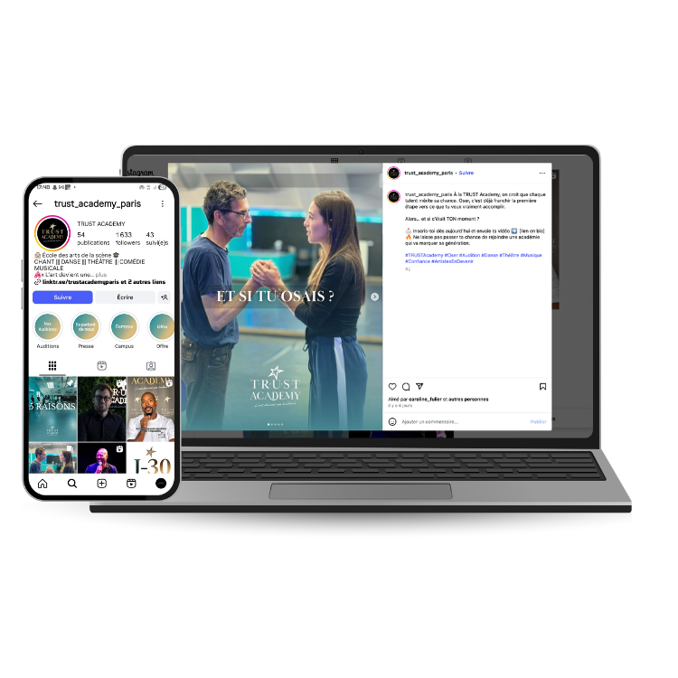 community management et création de contenu de TRUST Academy faites par vrai pote