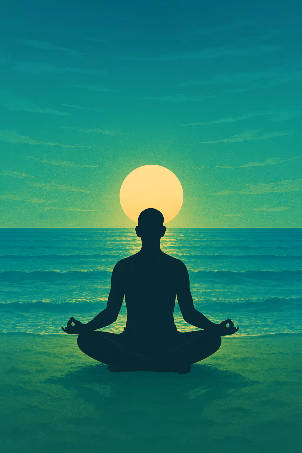 Meditatsioon päikeseloojangul — sisemine rahu ja tasakaal