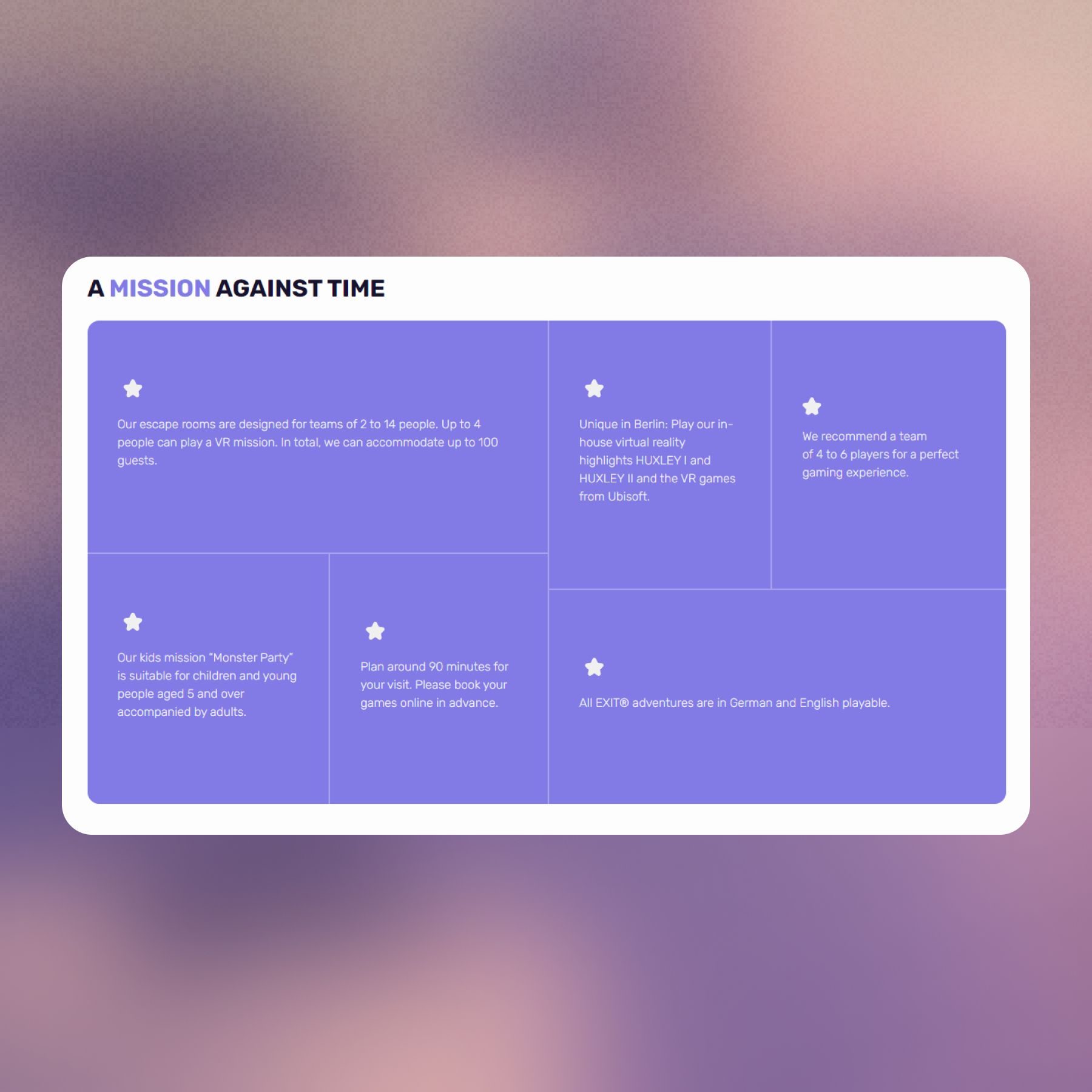 Exit-Game Webflow website mockup 5