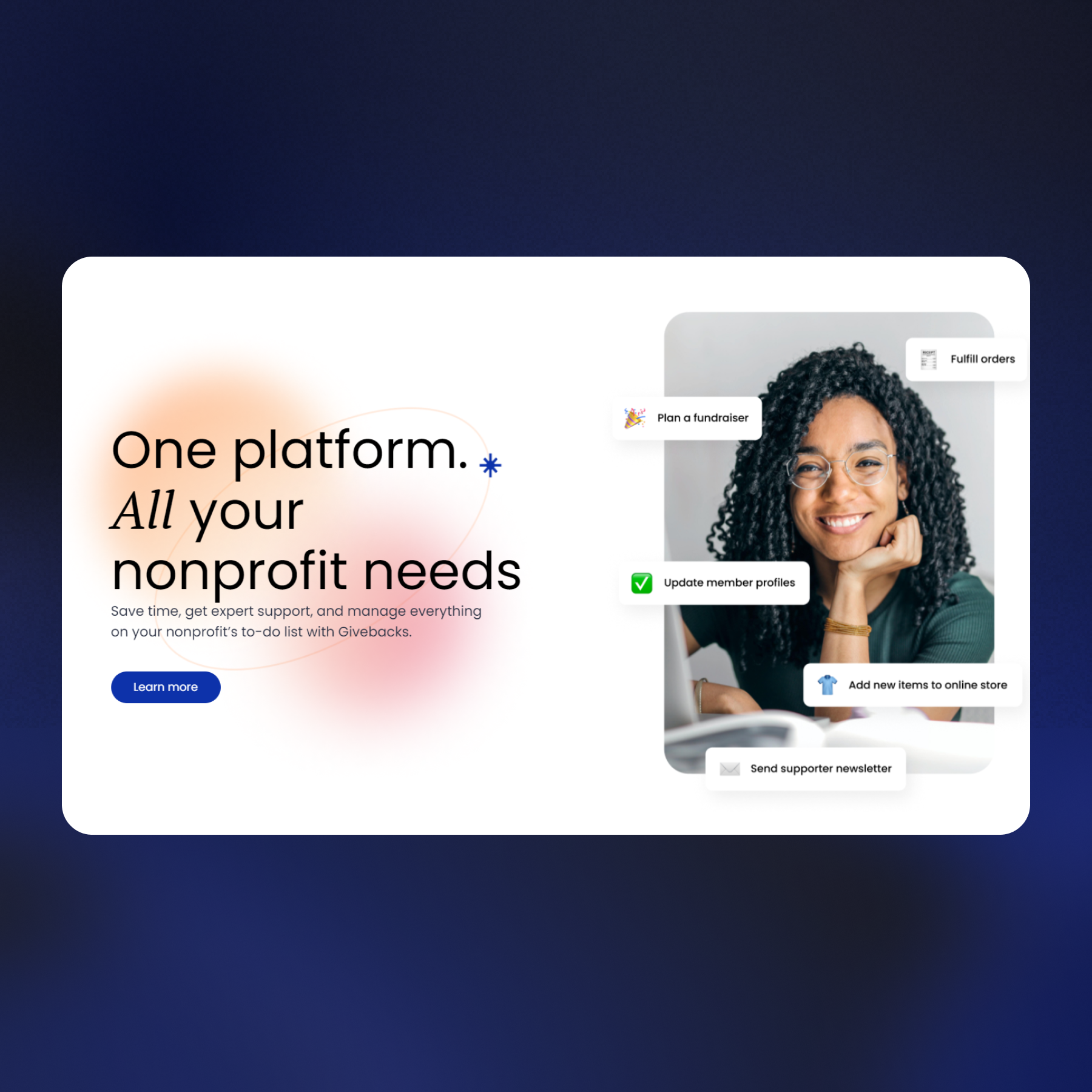 Givebacks Webflow website mockup 3