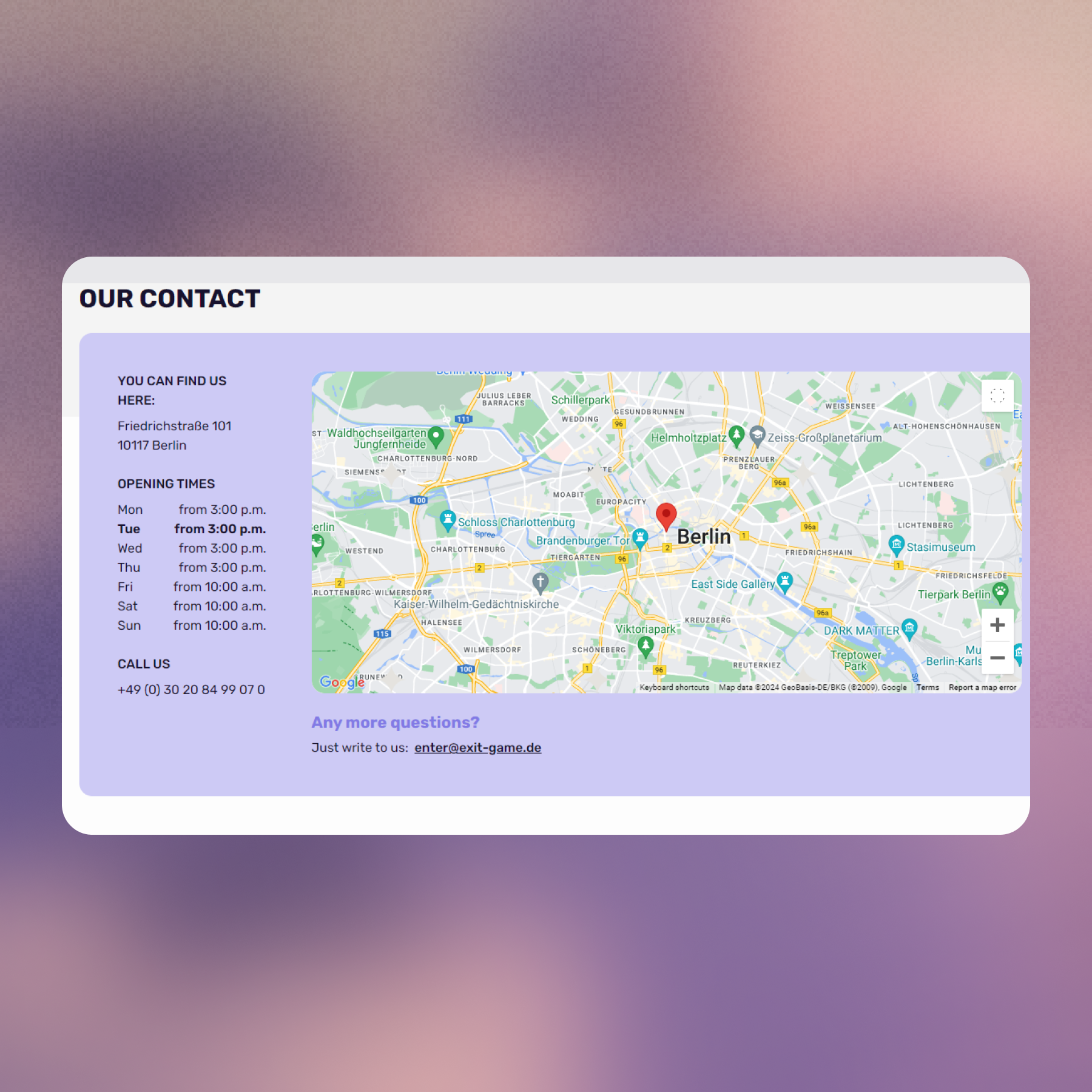 Exit-Game Webflow website mockup 3