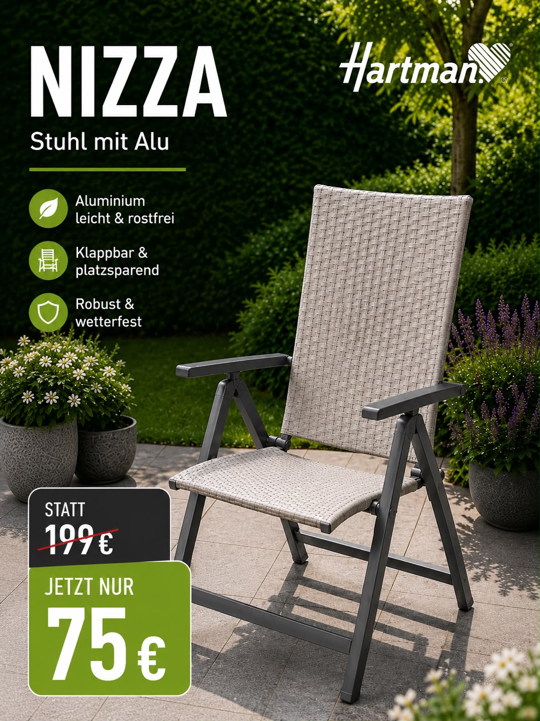 Nizza Recliner Stuhl mit Geflecht