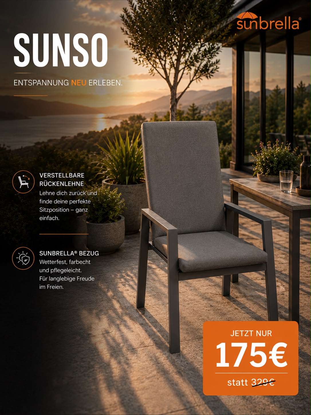 Sunso Sunbrella mit Gasdruckfeder