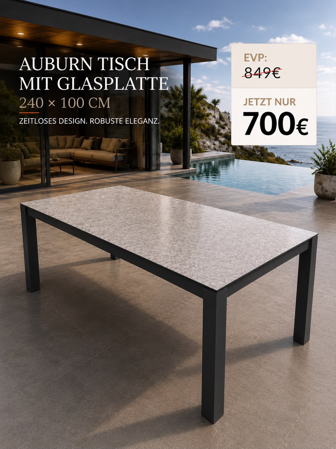 Auburn Aluminium Tisch 240 cm