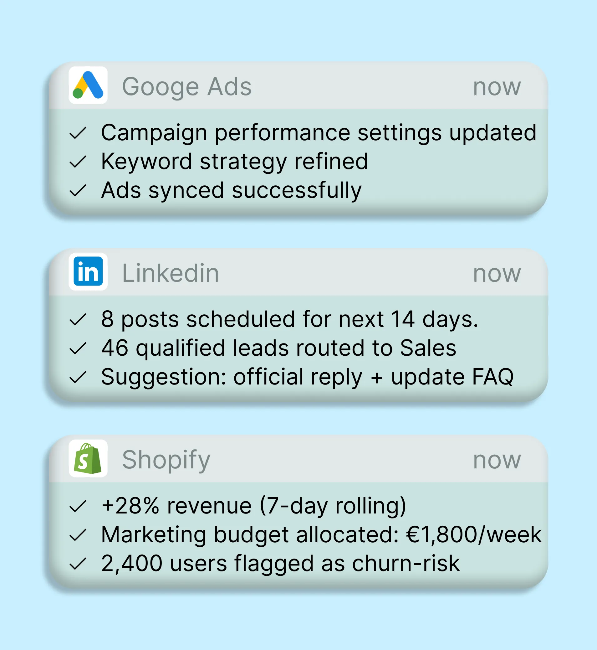 Integriere all deine Tools, die du sonst auch benutzt in nur einer Plattform.