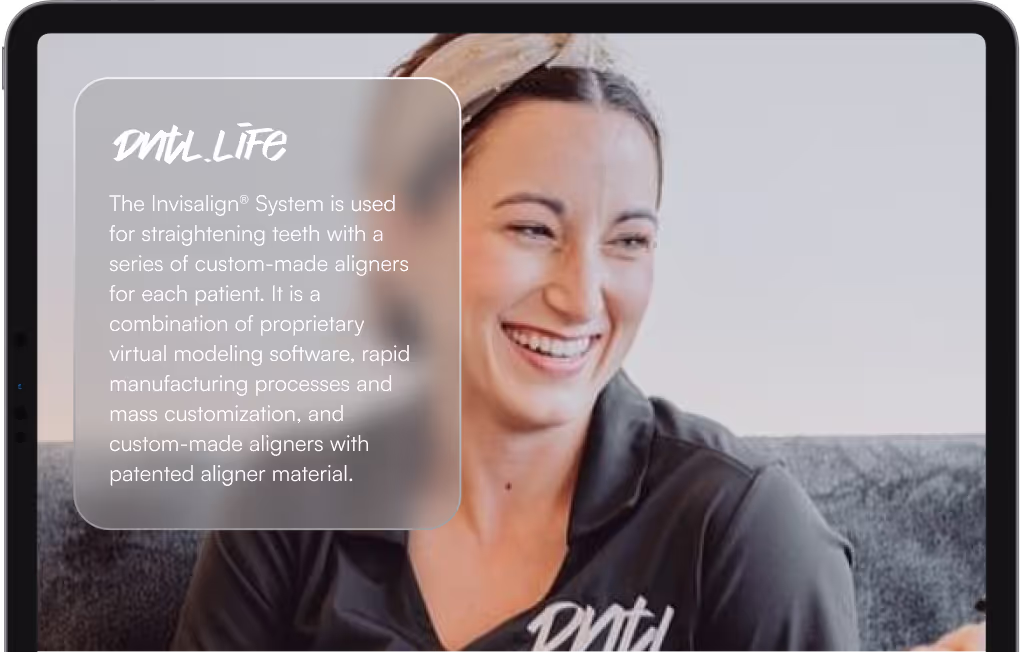 a woman smiling
