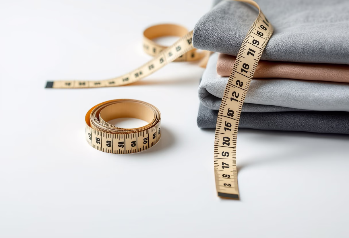 image of measuring tape and fabric on a table