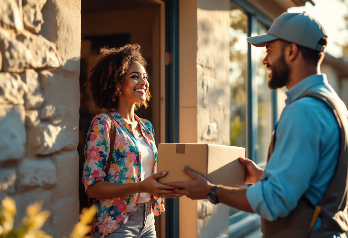 image of customer receiving a delivery at home
