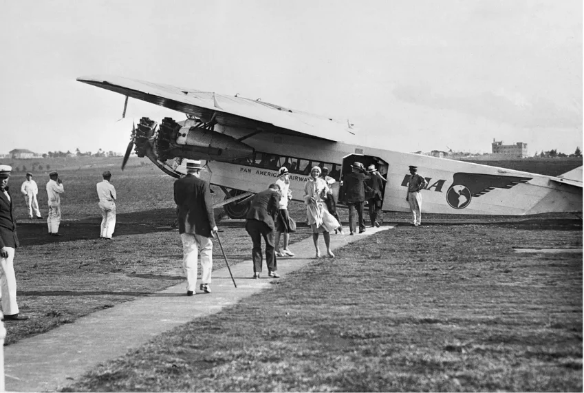 Historic black-and-white Pan Am photo—press archive tile from USA Today.
