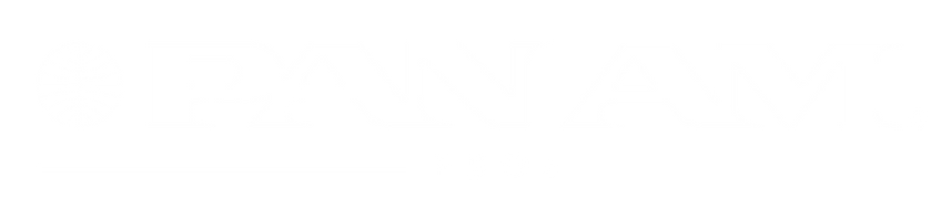 PAN AM FBOs logo featuring a globe icon on the left and bold uppercase text.