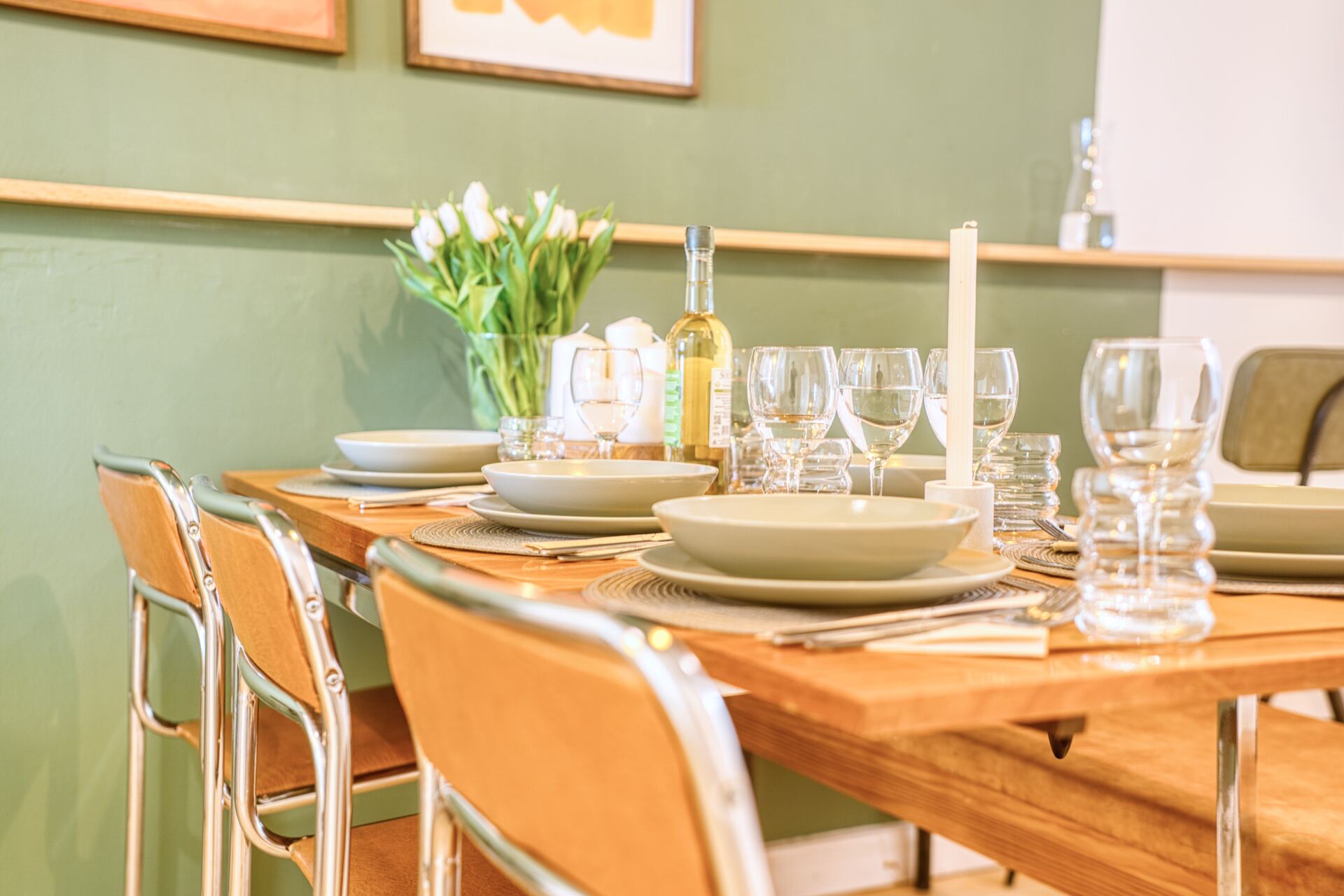 Detail gedeckter Tisch Essbereich