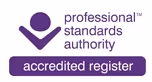 Professional Standards Authority Accredited Register logo.