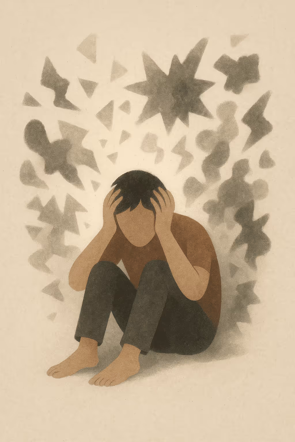 Illustration of trauma and emotional distress for Littlehampton trauma counselling with Caroline Neilson.