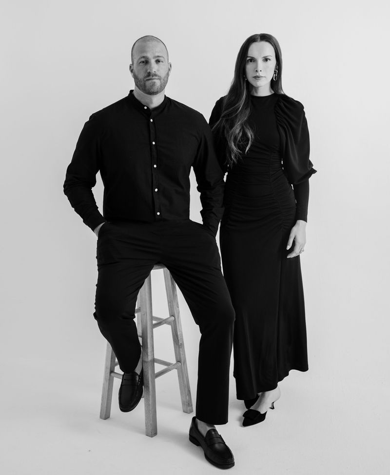 Black and White Portrait of Isabelle and Frank, Solara Society co-founders