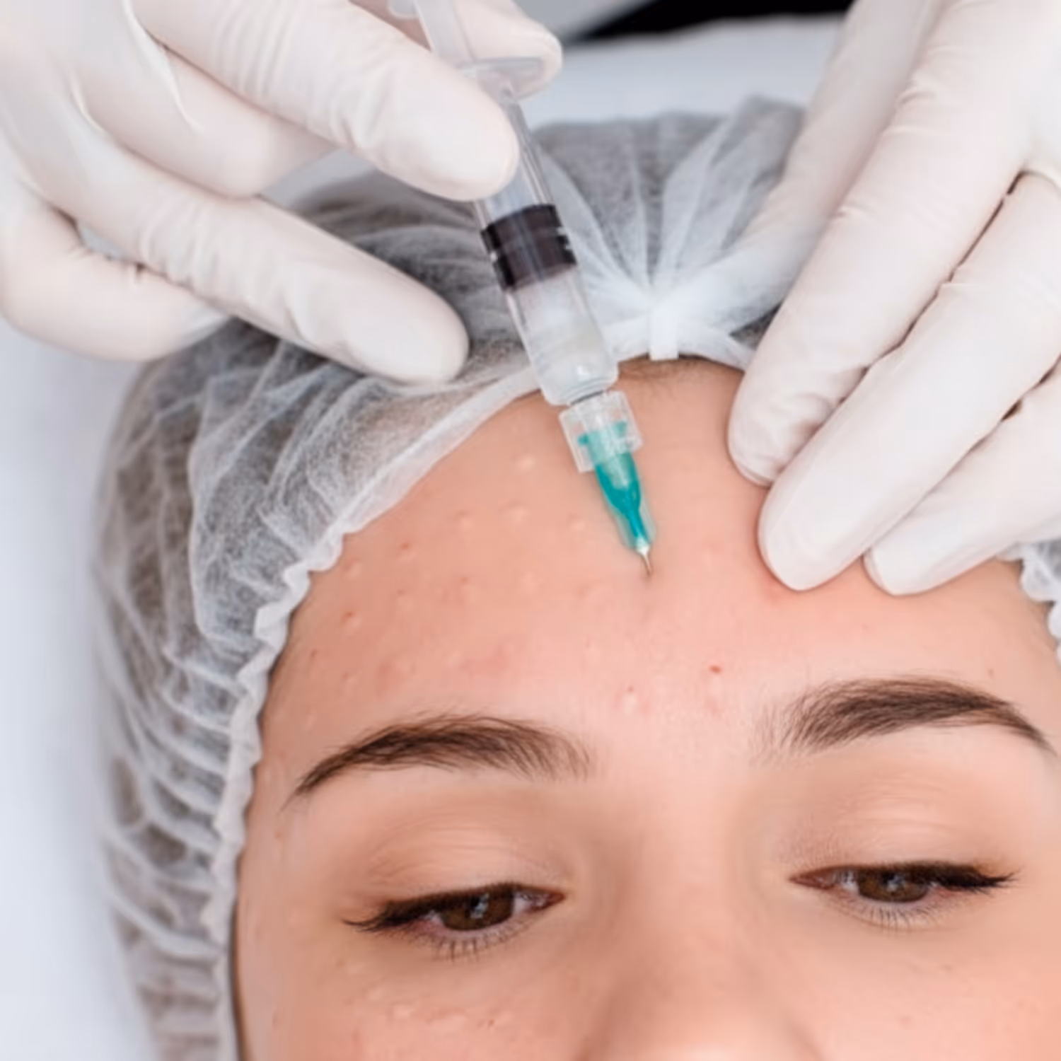 Asiakkaan kasvoille tehdään mikroinjektointia