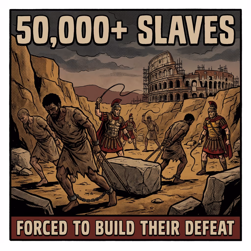 Slaves hauling stones for Colosseum
