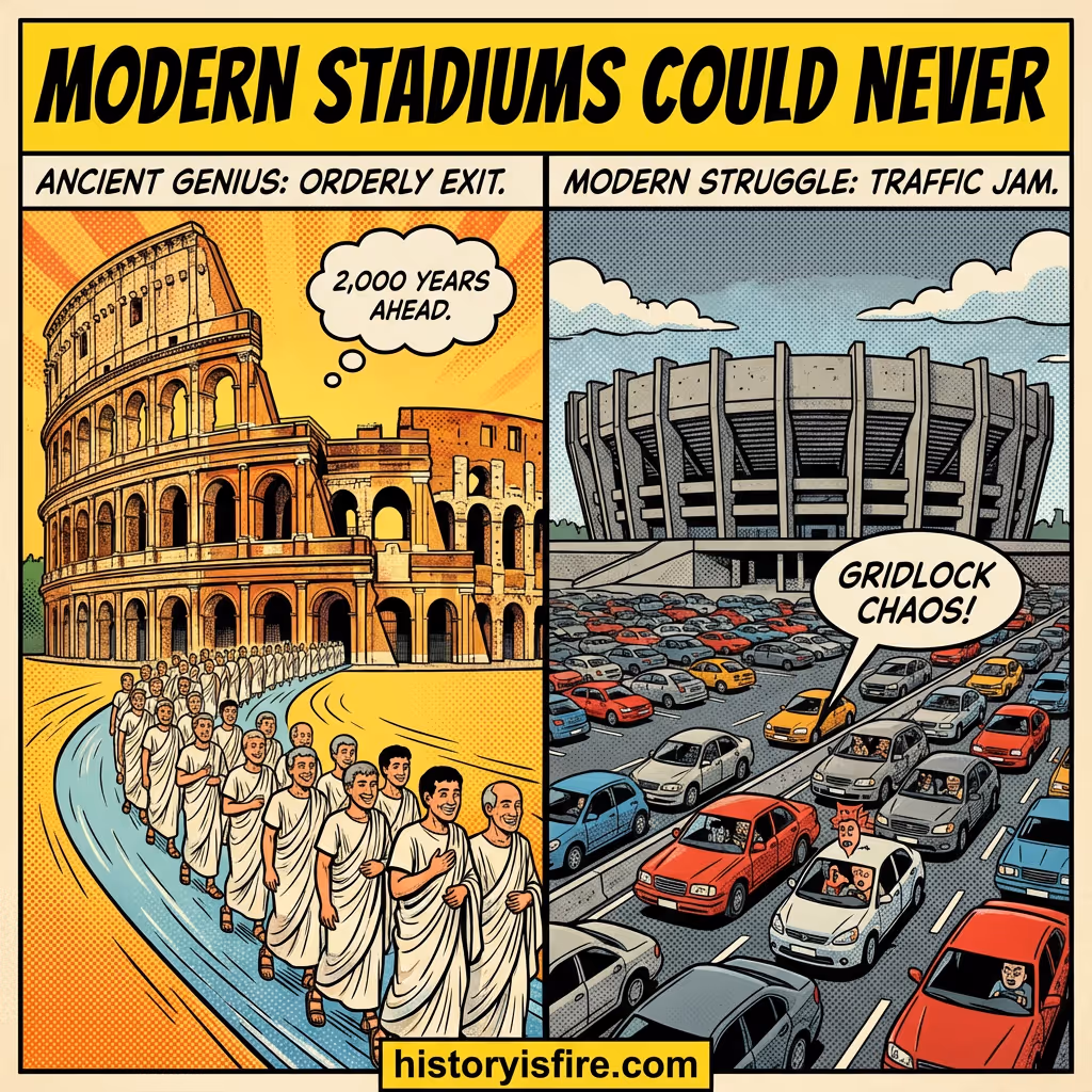 Comparison of Colosseum efficiency vs modern stadium chaos