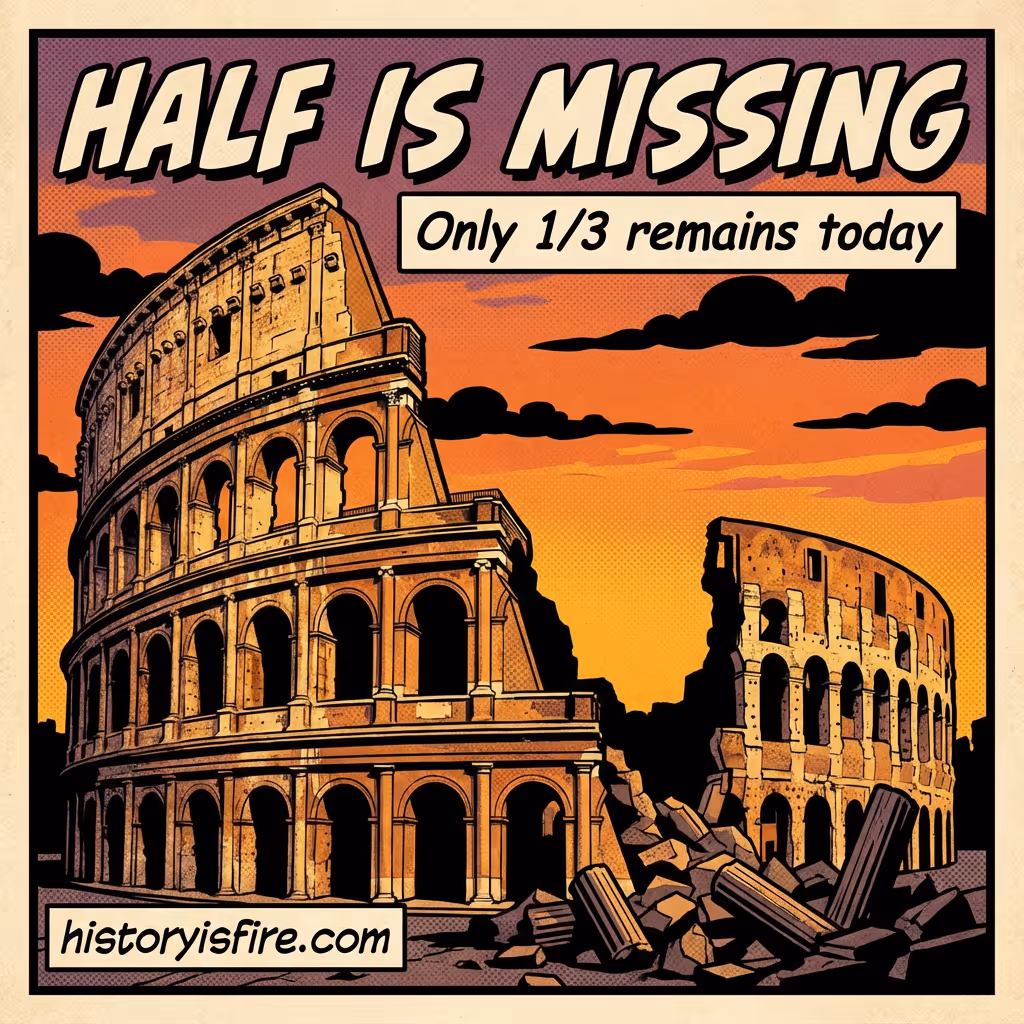 Colosseum broken silhouette with half missing