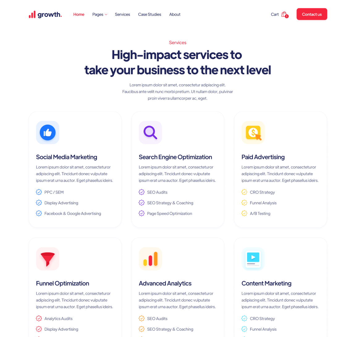 Services - Growth Webflow Template