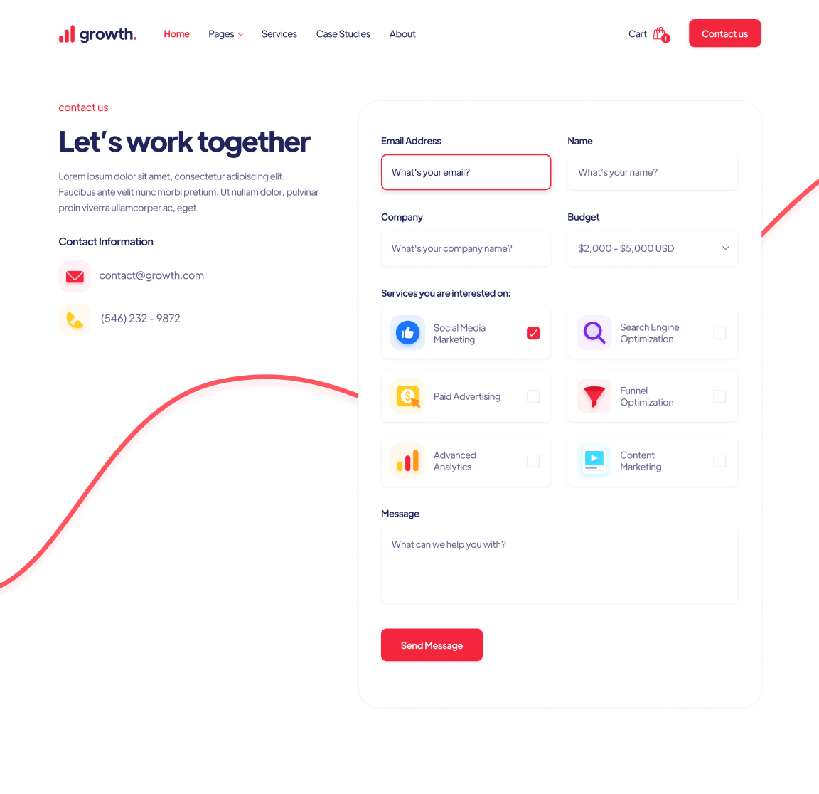 Contact Us - Growth Webflow Template