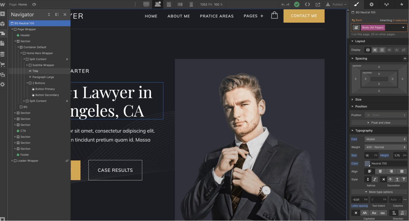 Typography - Lawyer Webflow Template
