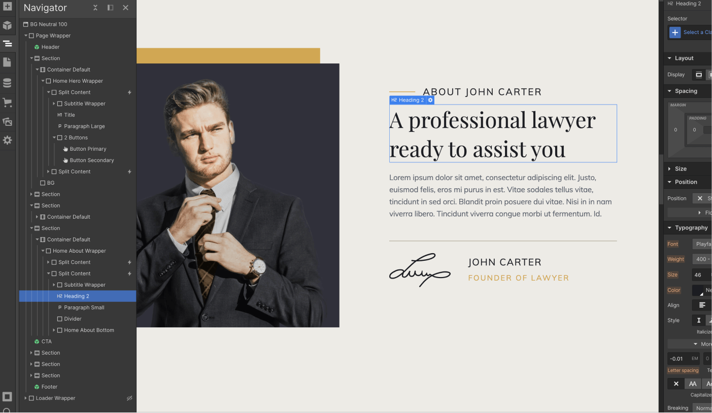 Static Content - Lawyer Webflow Template