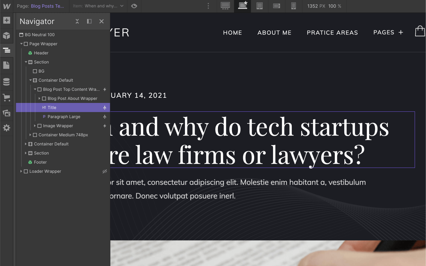 CMS Page - Lawyer Webflow Template