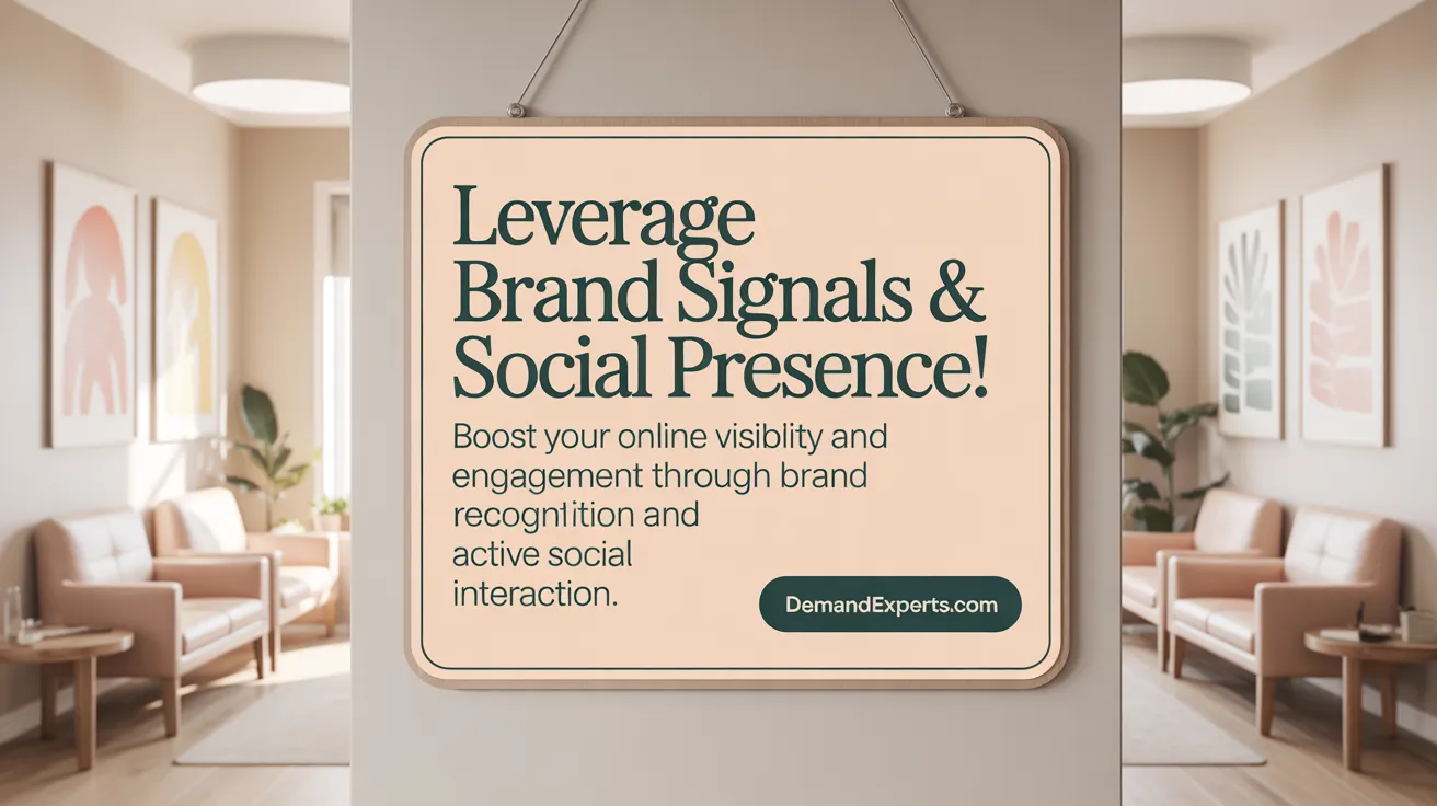 Leverage Brand Signals &amp; Social Presence! Strengthen your SEO by building brand recognition and active social engagement.