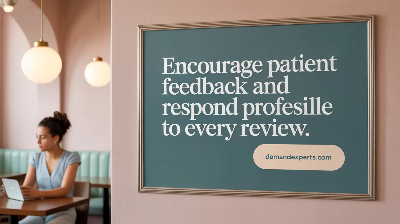 Encourage patient feedback and respond professionally to every review.