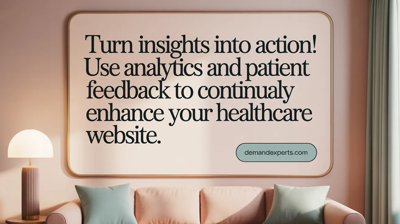 Turn insights into action! Use analytics and patient feedback to continually enhance your healthcare website.