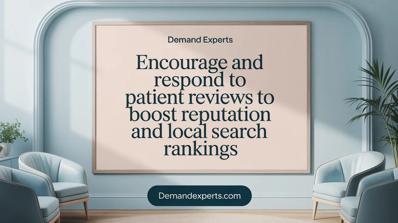 Encourage and respond to patient reviews to boost reputation and local search rankings
