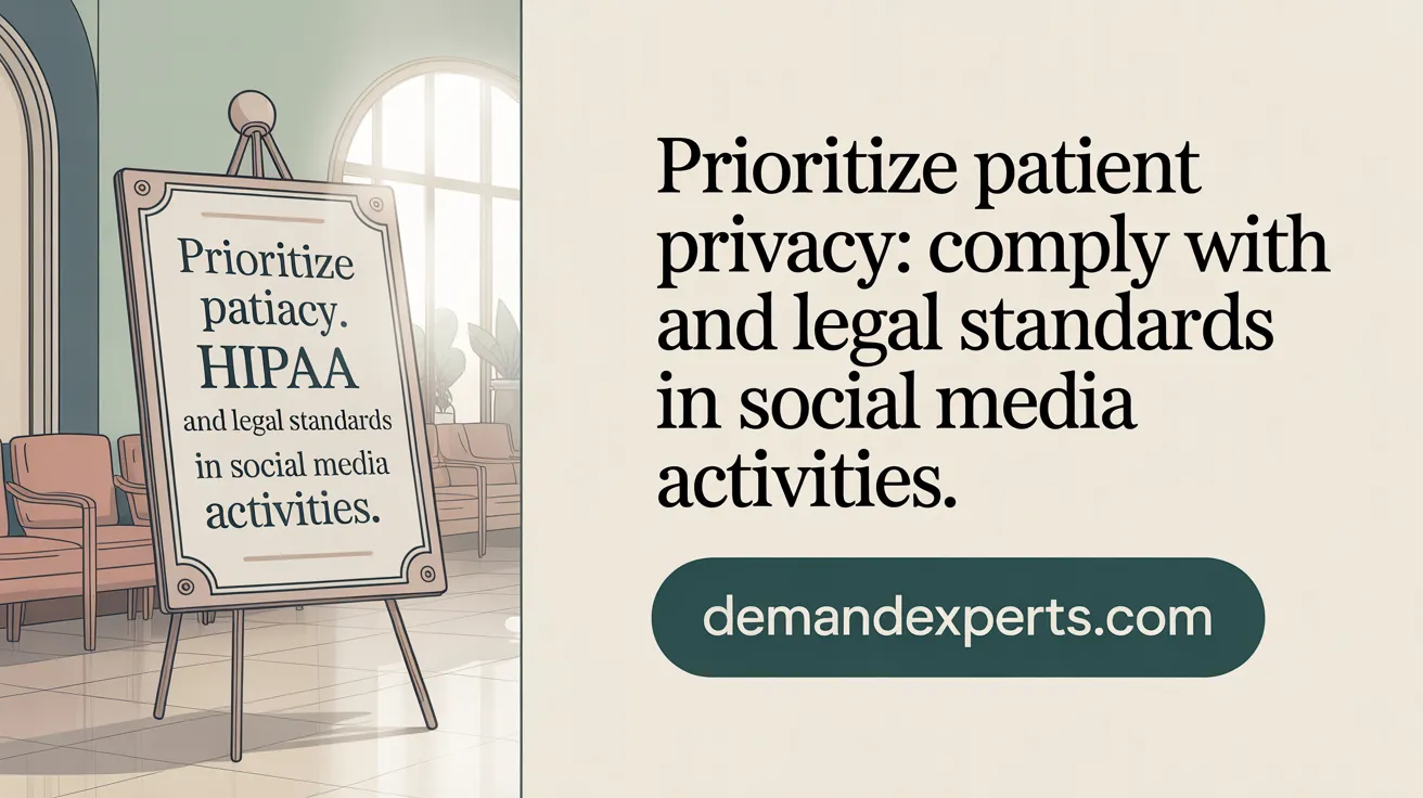 Prioritize patient privacy: Comply with HIPAA and legal standards in social media activities.