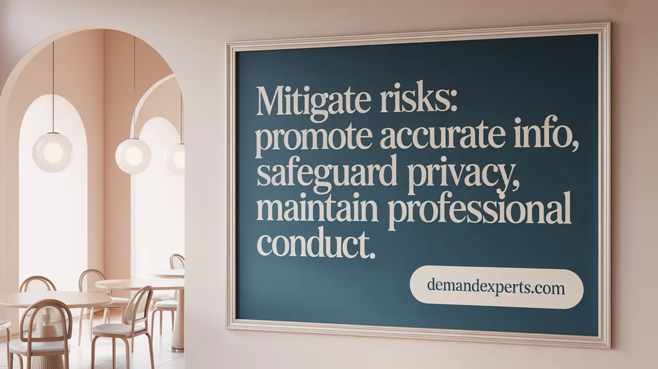 Mitigate Risks: Promote Accurate Info, Safeguard Privacy, Maintain Professional Conduct