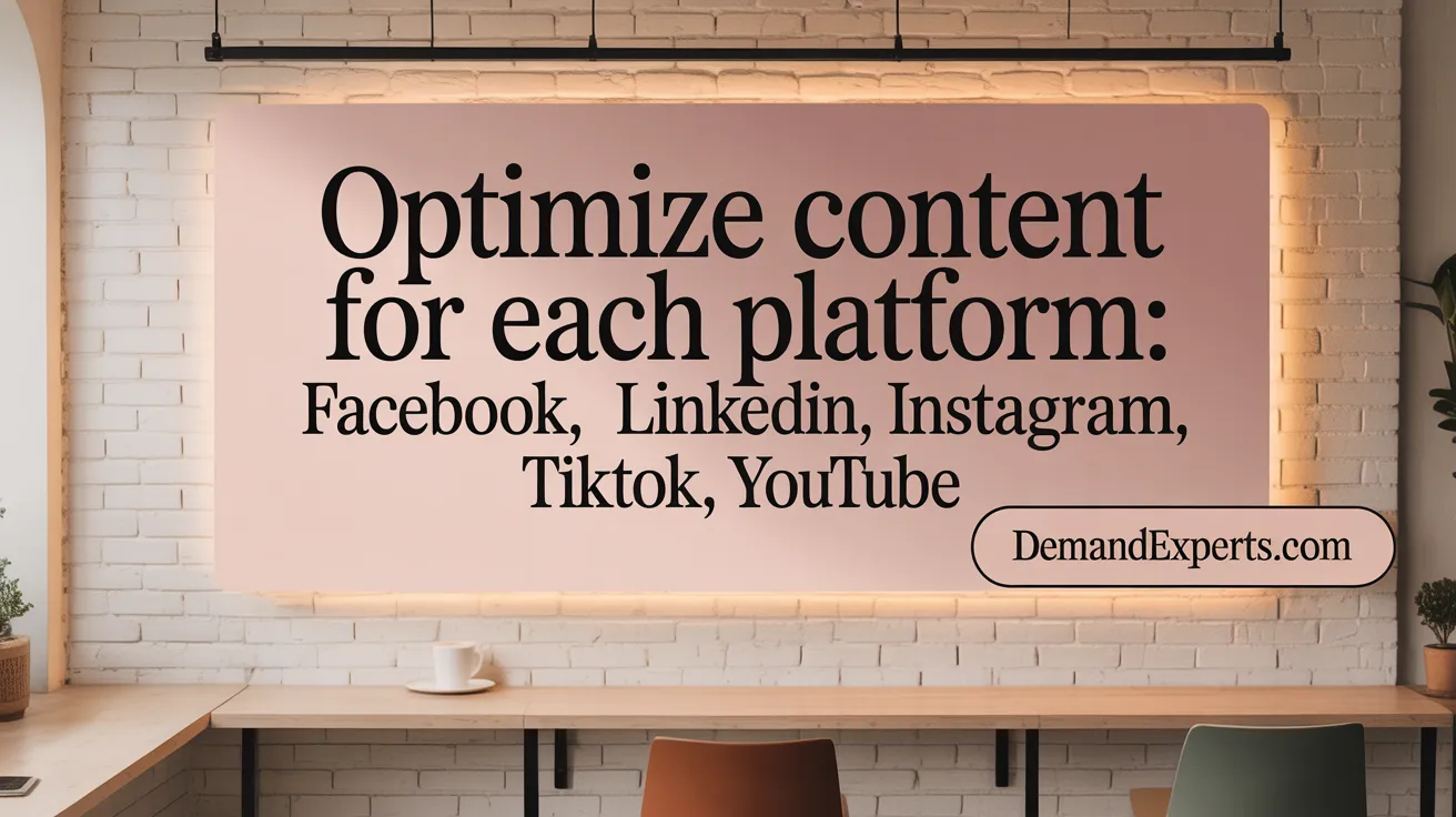 Optimize Content for Each Platform: Facebook, LinkedIn, Instagram, TikTok, YouTube