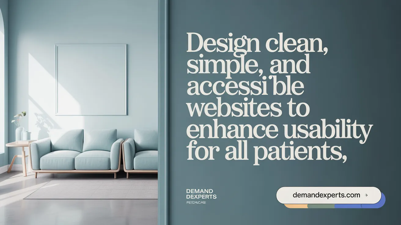 Design clean, simple, and accessible websites to enhance usability for all patients.