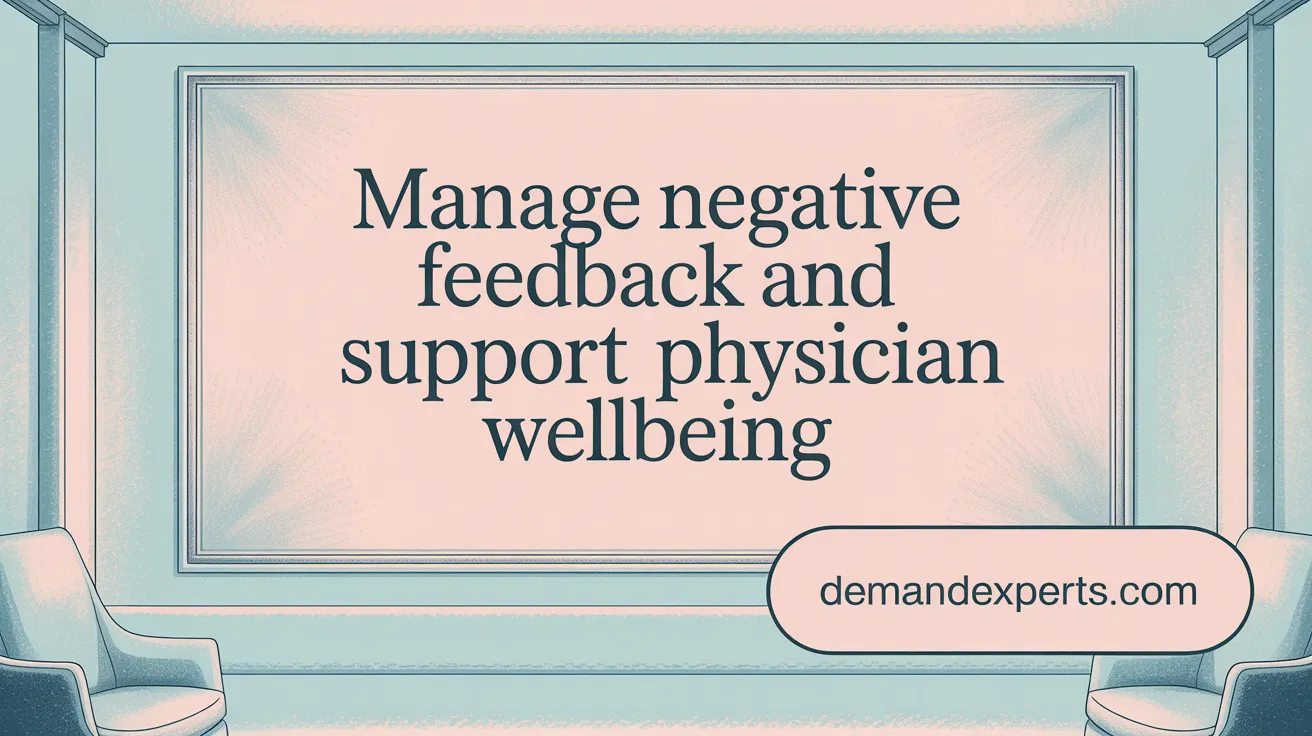 Manage Negative Feedback and Support Physician Wellbeing