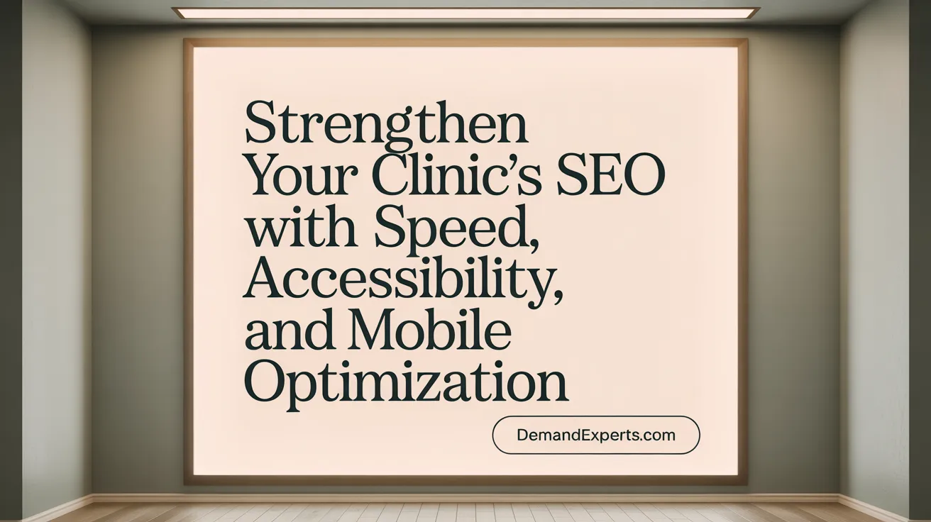 Strengthen Your Clinic’s SEO with Speed, Accessibility, and Mobile Optimization