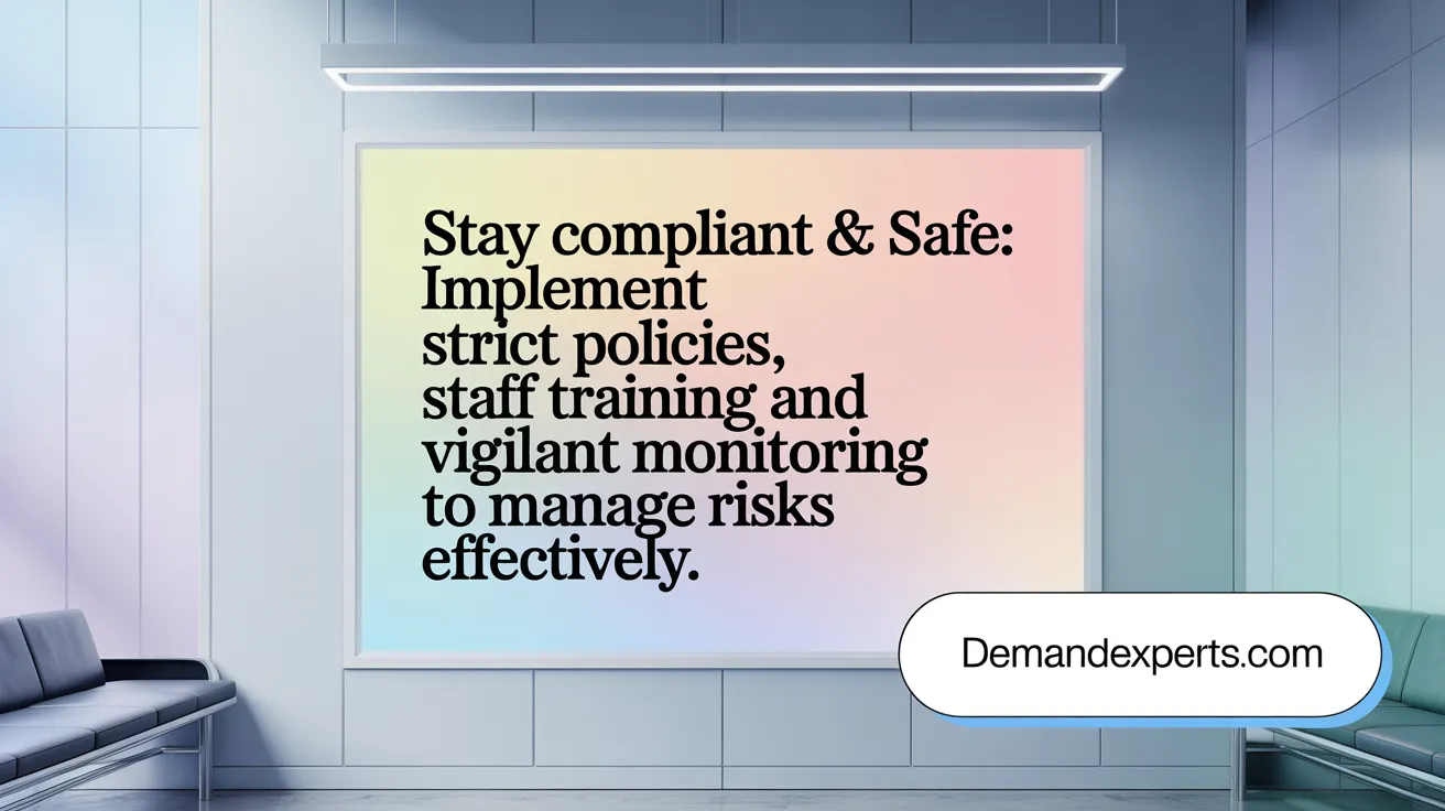 Stay Compliant &amp; Safe: Implement strict policies, staff training, and vigilant monitoring to manage risks effectively.