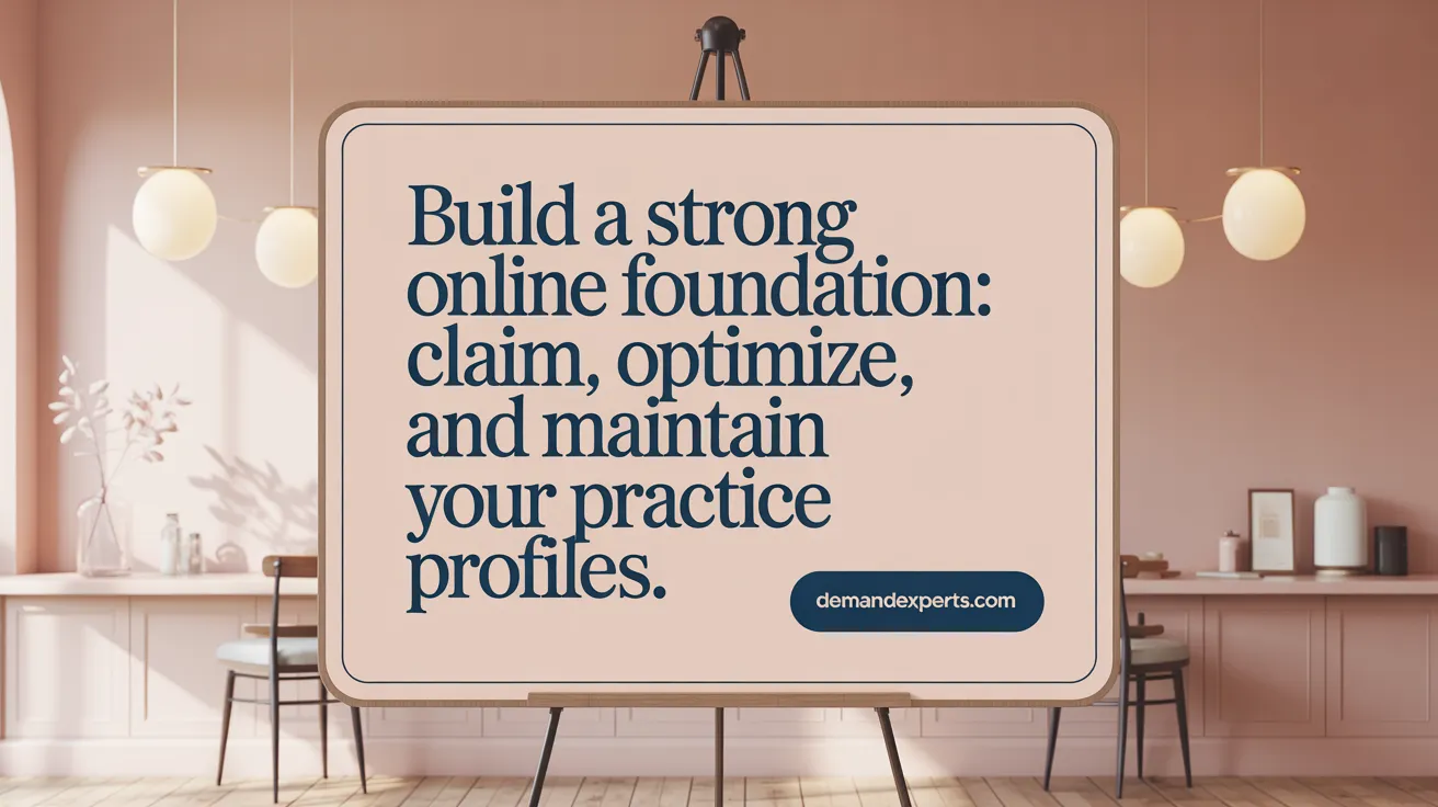 Build a Strong Online Foundation: Claim, Optimize, and Maintain Your Practice Profiles.