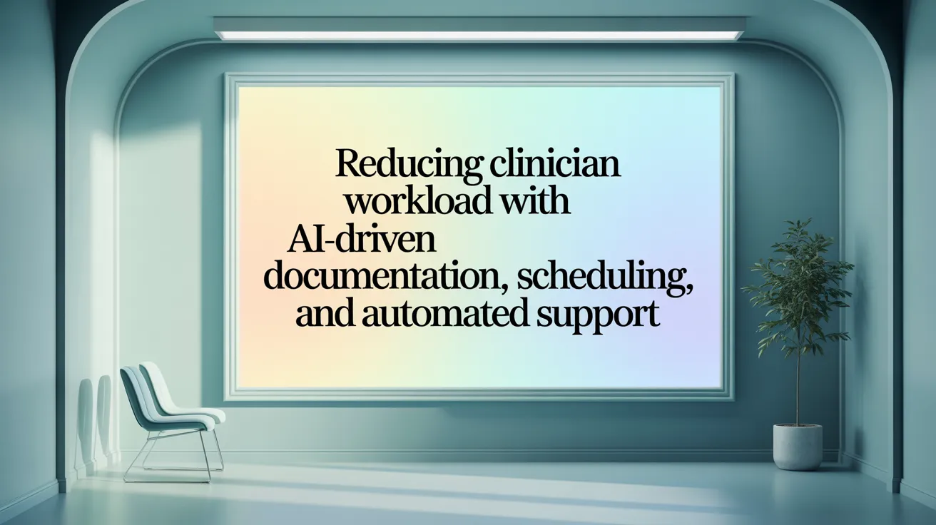 Reducing Clinician Workload with AI-Driven Documentation, Scheduling, and Automated Support