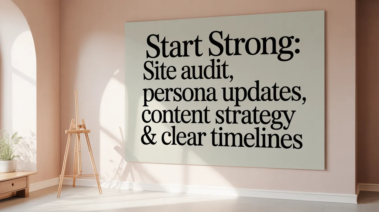 Start Strong: Site Audit, Persona Updates, Content Strategy &amp; Clear Timelines