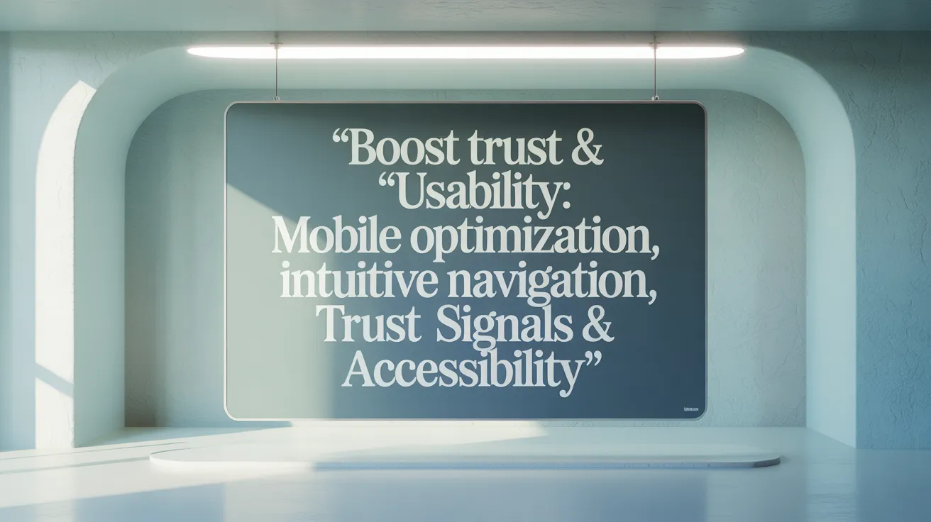 Boost Trust &amp; Usability: Mobile Optimization, Intuitive Navigation, Trust Signals &amp; Accessibility