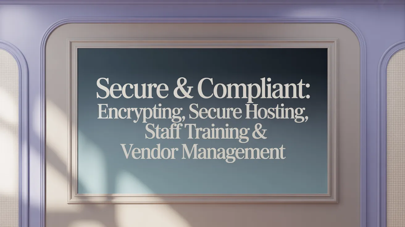 Secure &amp; Compliant: Encryption, Secure Hosting, Staff Training &amp; Vendor Management
