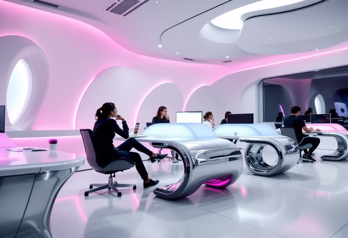 futuristic classroom setting